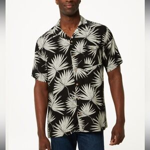WEATHERPROOF VINTAGE Men's Short Sleeve leaves Printed Shirt button down